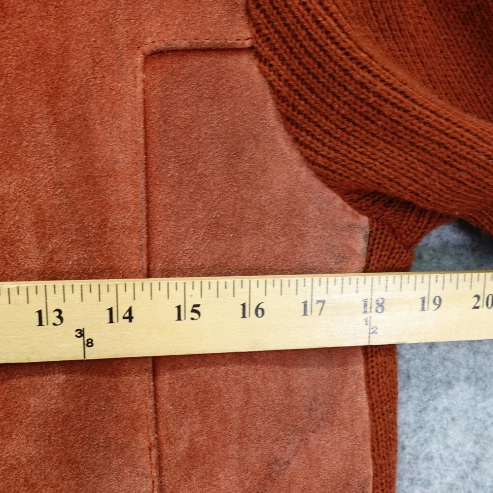 Vintage 1970s Gaucho Suede Leather Jacket Mens SMALL Cinnamon Fall Rust Patch